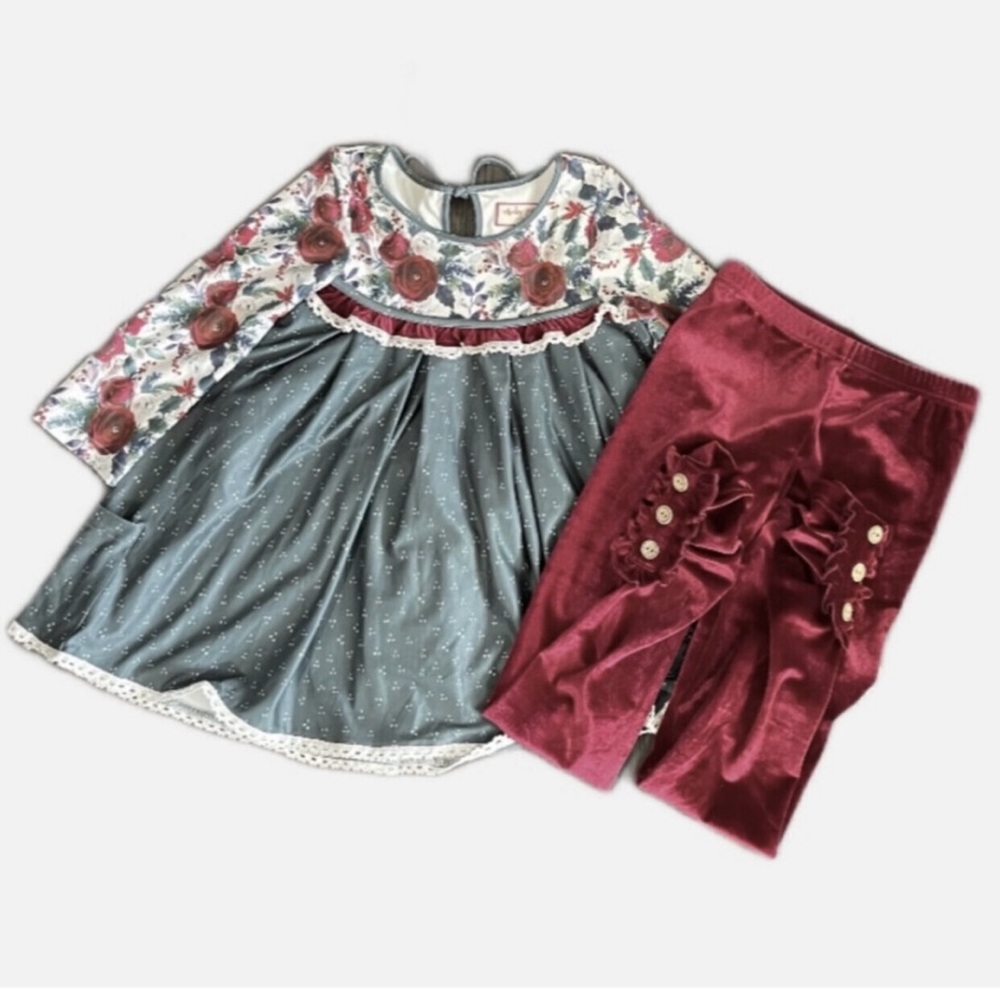 Cheeky Plum Girls Holiday Outfit-sz. 8
